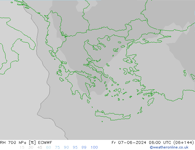 RH 700 hPa ECMWF  07.06.2024 06 UTC