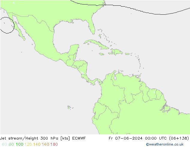 Corrente a getto ECMWF ven 07.06.2024 00 UTC