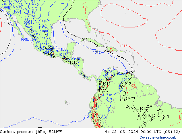 Yer basıncı ECMWF Pzt 03.06.2024 00 UTC