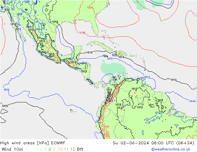 High wind areas ECMWF dim 02.06.2024 06 UTC