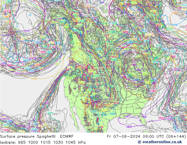 pression de l'air Spaghetti ECMWF ven 07.06.2024 06 UTC