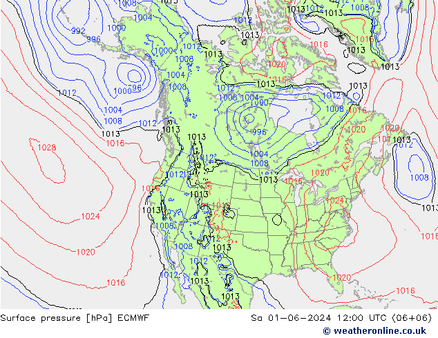 Atmosférický tlak ECMWF So 01.06.2024 12 UTC