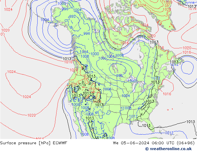 Bodendruck ECMWF Mi 05.06.2024 06 UTC