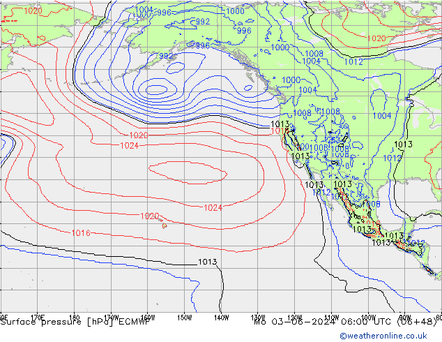 Surface pressure ECMWF Mo 03.06.2024 06 UTC