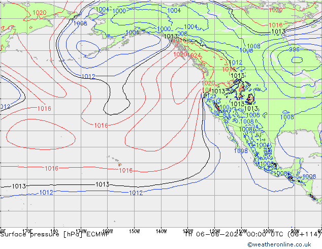 ciśnienie ECMWF czw. 06.06.2024 00 UTC