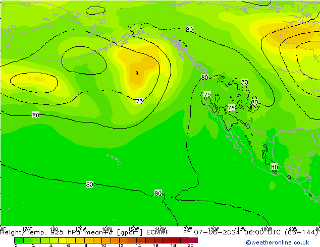 Geop./Temp. 925 hPa ECMWF vie 07.06.2024 06 UTC