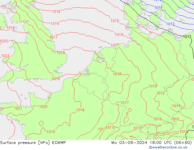 Yer basıncı ECMWF Pzt 03.06.2024 18 UTC