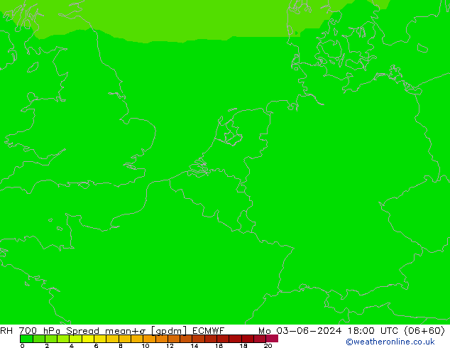 RH 700 hPa Spread ECMWF Mo 03.06.2024 18 UTC