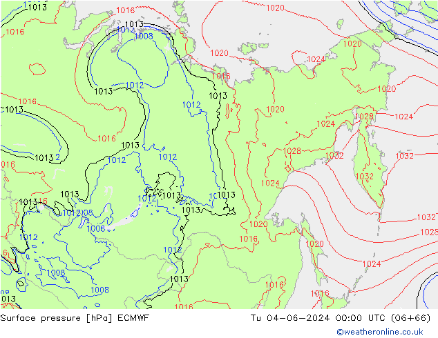 pression de l'air ECMWF mar 04.06.2024 00 UTC