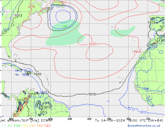 Straalstroom/SLP ECMWF di 04.06.2024 18 UTC