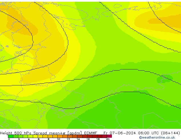 Height 500 hPa Spread ECMWF Fr 07.06.2024 06 UTC