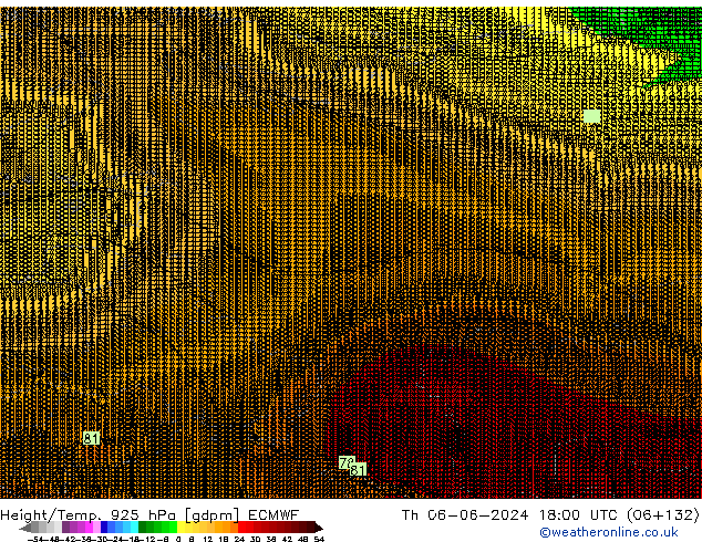 Height/Temp. 925 hPa ECMWF Qui 06.06.2024 18 UTC