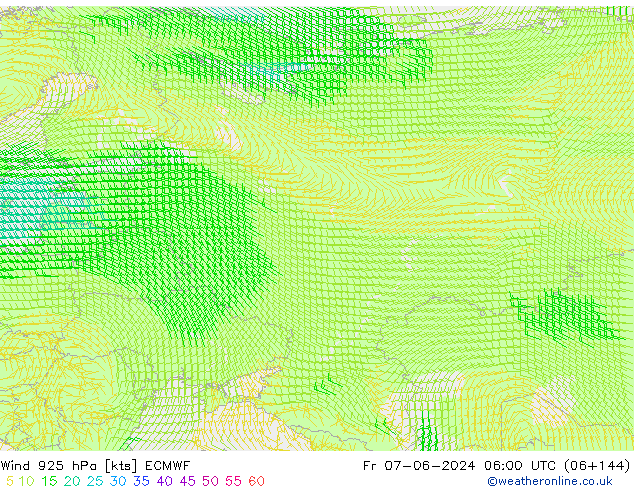 Wind 925 hPa ECMWF vr 07.06.2024 06 UTC