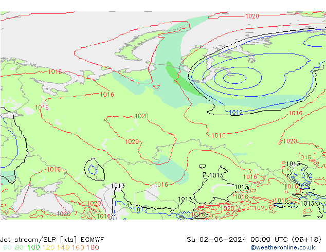 Jet stream/SLP ECMWF Su 02.06.2024 00 UTC