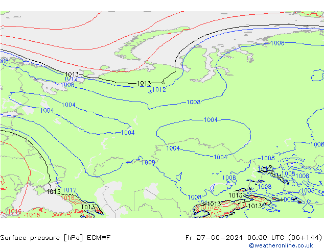 Yer basıncı ECMWF Cu 07.06.2024 06 UTC
