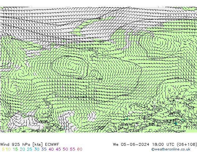 Wind 925 hPa ECMWF wo 05.06.2024 18 UTC