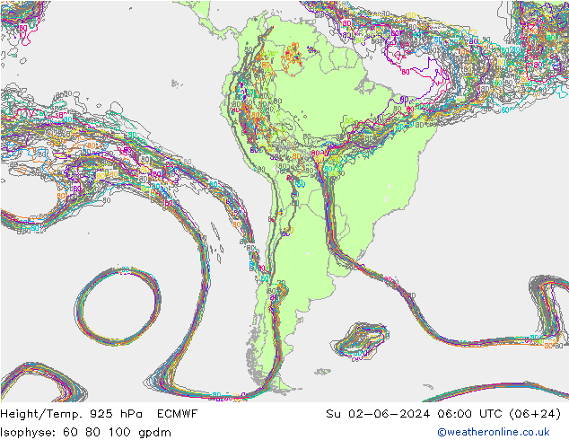 Height/Temp. 925 hPa ECMWF nie. 02.06.2024 06 UTC