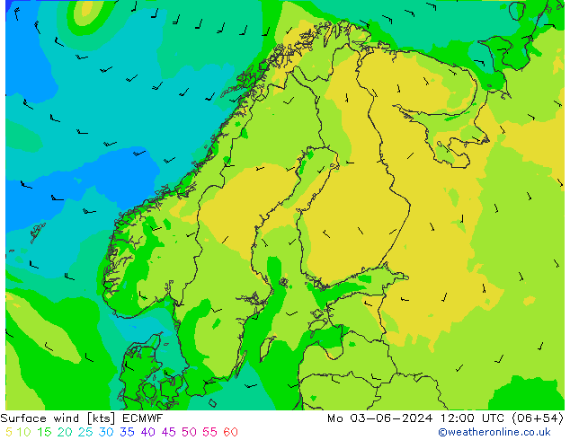 Rüzgar 10 m ECMWF Pzt 03.06.2024 12 UTC