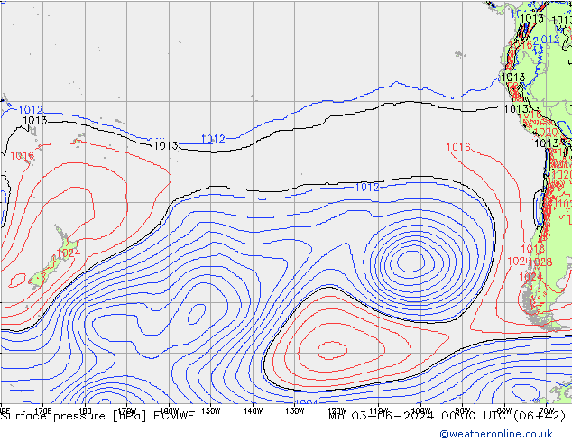 Luchtdruk (Grond) ECMWF ma 03.06.2024 00 UTC