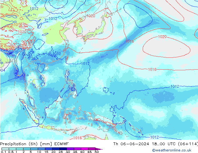 Yağış (6h) ECMWF Per 06.06.2024 00 UTC