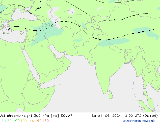 高速氣流 ECMWF 星期六 01.06.2024 12 UTC
