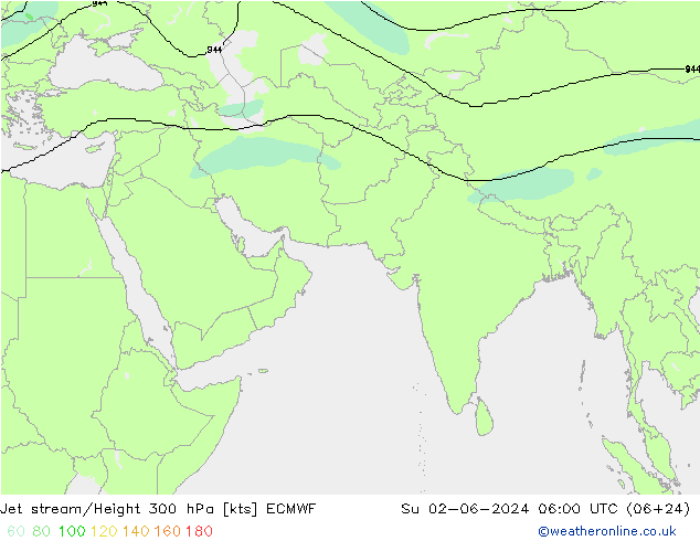 Prąd strumieniowy ECMWF nie. 02.06.2024 06 UTC