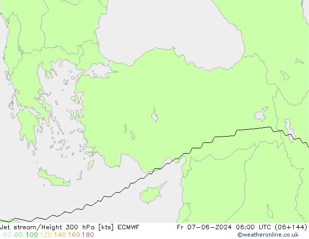 Prąd strumieniowy ECMWF pt. 07.06.2024 06 UTC