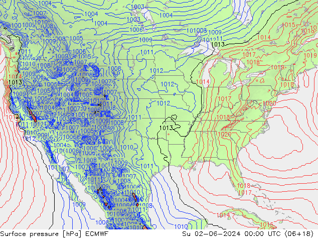 Bodendruck ECMWF So 02.06.2024 00 UTC