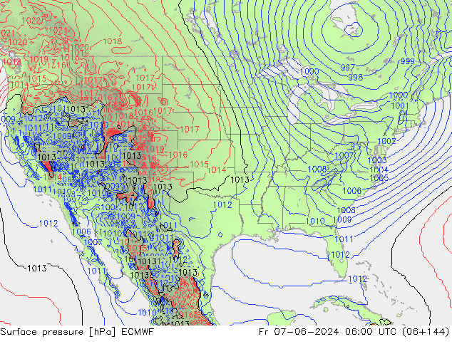 ciśnienie ECMWF pt. 07.06.2024 06 UTC