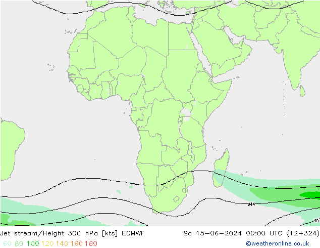 Jet stream/Height 300 hPa ECMWF Sa 15.06.2024 00 UTC