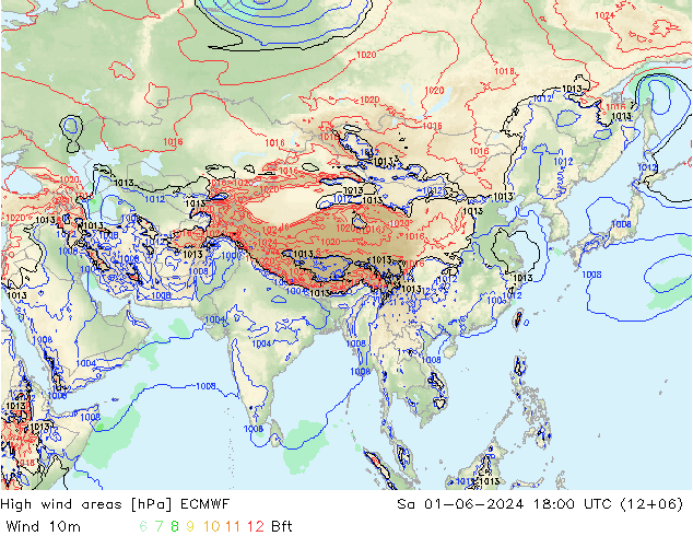 High wind areas ECMWF Sa 01.06.2024 18 UTC