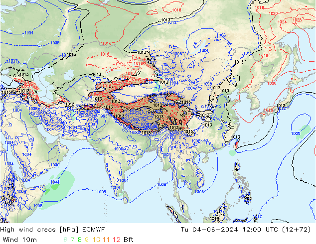 High wind areas ECMWF Tu 04.06.2024 12 UTC