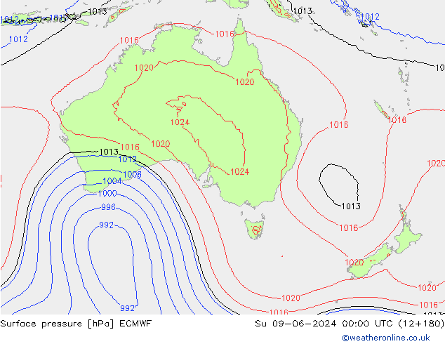 ciśnienie ECMWF nie. 09.06.2024 00 UTC