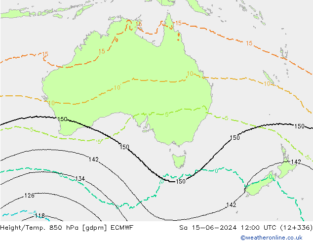 Yükseklik/Sıc. 850 hPa ECMWF Cts 15.06.2024 12 UTC