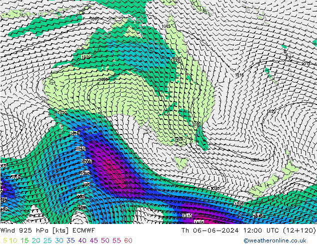 Wind 925 hPa ECMWF do 06.06.2024 12 UTC