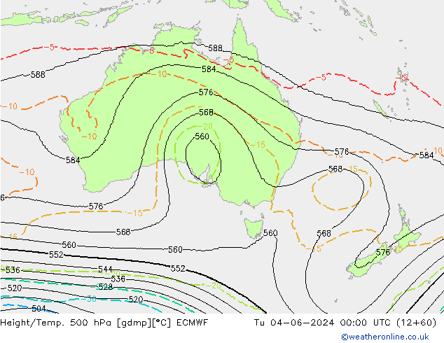 Height/Temp. 500 hPa ECMWF  04.06.2024 00 UTC