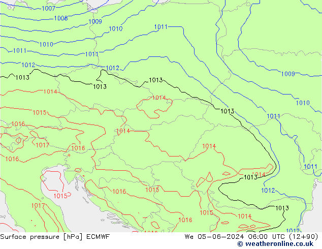 Pressione al suolo ECMWF mer 05.06.2024 06 UTC