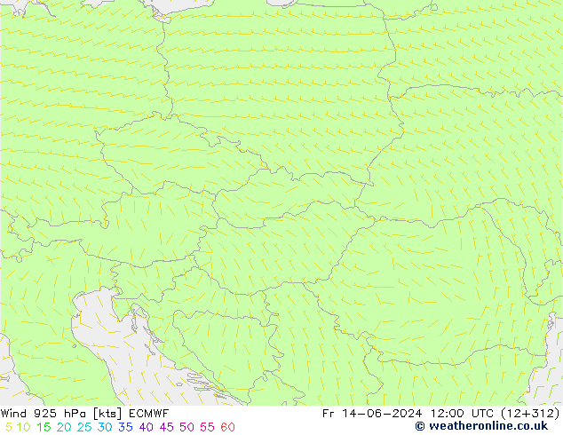 Wind 925 hPa ECMWF Fr 14.06.2024 12 UTC