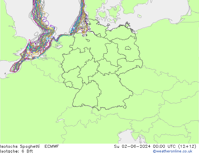 Isotachs Spaghetti ECMWF  02.06.2024 00 UTC