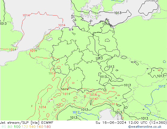 Polarjet/Bodendruck ECMWF So 16.06.2024 12 UTC