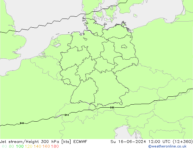 Prąd strumieniowy ECMWF nie. 16.06.2024 12 UTC