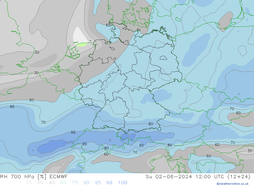 RV 700 hPa ECMWF zo 02.06.2024 12 UTC