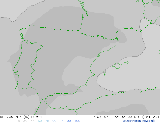 RH 700 hPa ECMWF Fr 07.06.2024 00 UTC