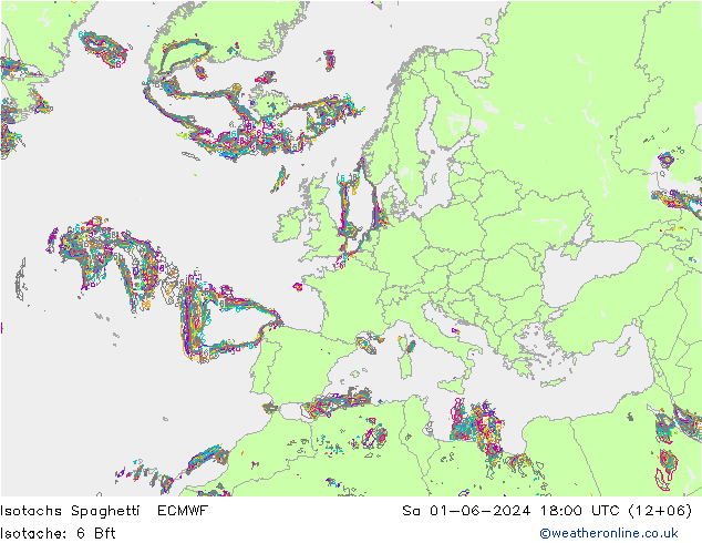 Isotachs Spaghetti ECMWF So 01.06.2024 18 UTC