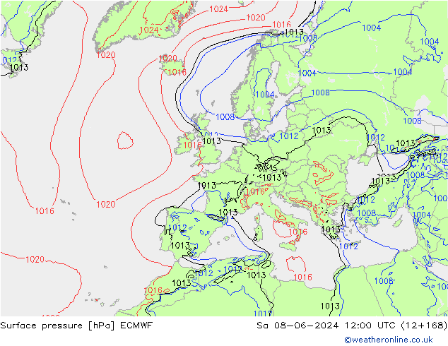 приземное давление ECMWF сб 08.06.2024 12 UTC