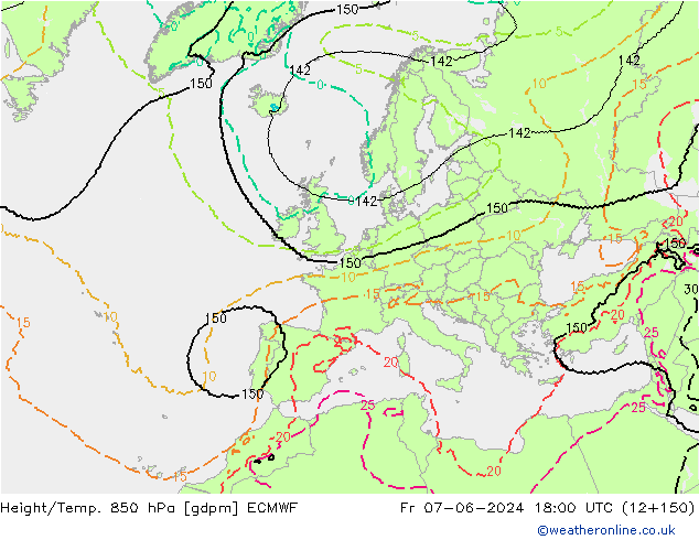 Height/Temp. 850 hPa ECMWF  07.06.2024 18 UTC