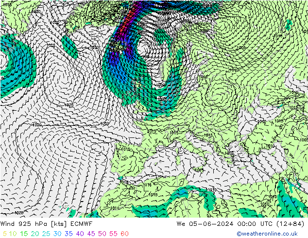 Wind 925 hPa ECMWF We 05.06.2024 00 UTC