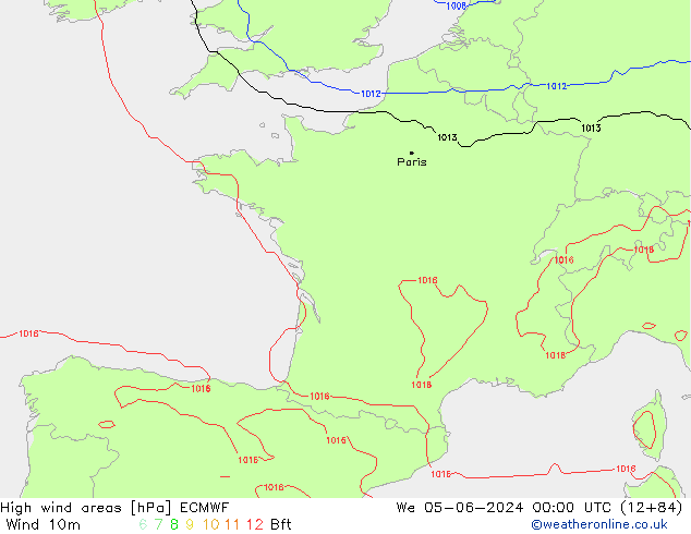 Windvelden ECMWF wo 05.06.2024 00 UTC