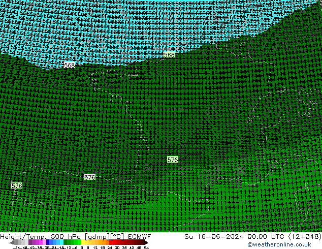 Géop./Temp. 500 hPa ECMWF dim 16.06.2024 00 UTC