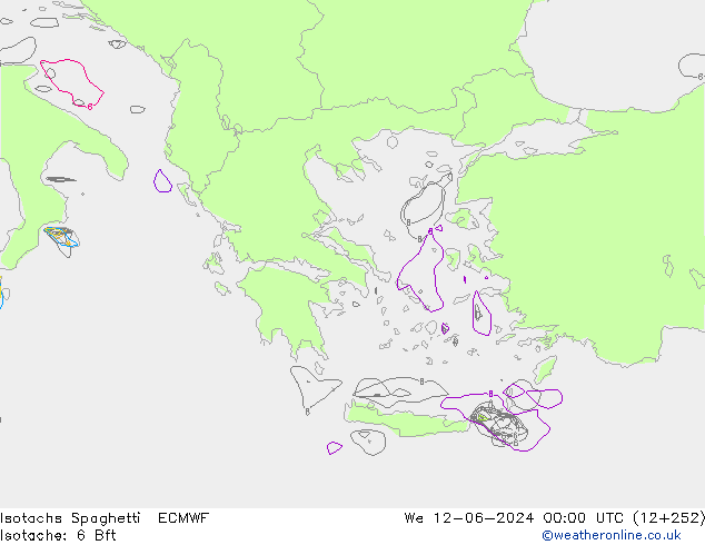 Isotachs Spaghetti ECMWF  12.06.2024 00 UTC